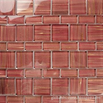 Red Crystal Glass Mosaics Tile, Pure Red Color, Sized 300 x 300mm